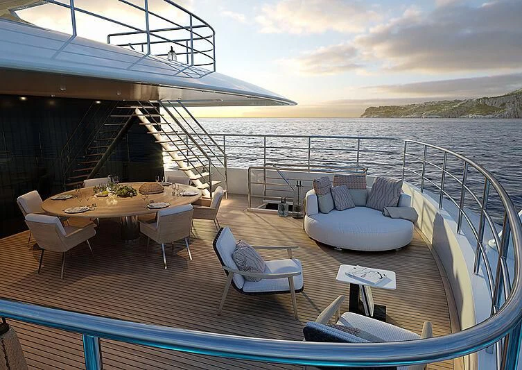a boat on the water aboard IRIS BLUE Yacht for Sale