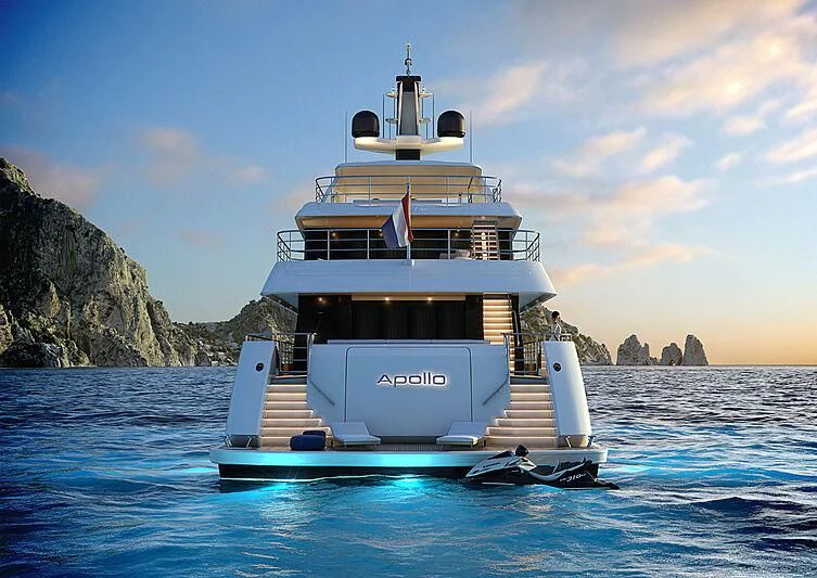 a boat on the water aboard IRIS BLUE Yacht for Sale