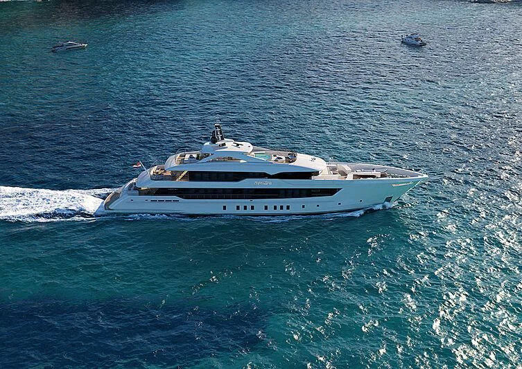 a boat in the water aboard IRIS BLUE Yacht for Sale