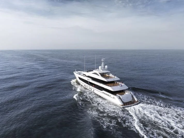 a boat in the water aboard IRIS BLUE Yacht for Sale