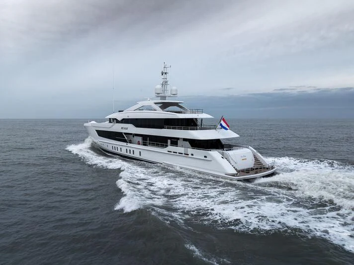 a boat on the water aboard IRIS BLUE Yacht for Sale