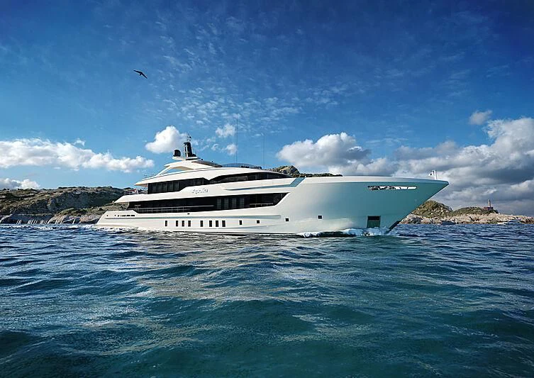 a boat in the water aboard IRIS BLUE Yacht for Sale