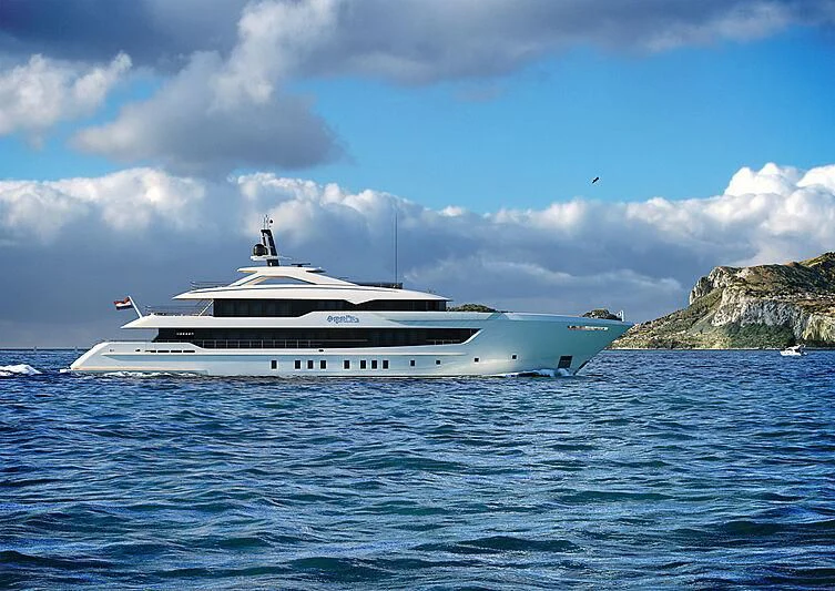 a boat in the water aboard IRIS BLUE Yacht for Sale