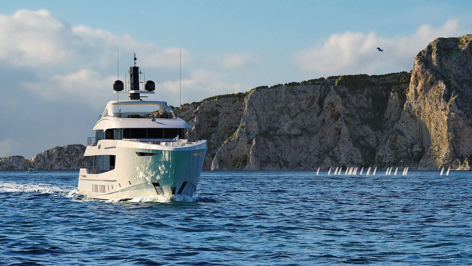 a boat on the water aboard IRIS BLUE Yacht for Sale