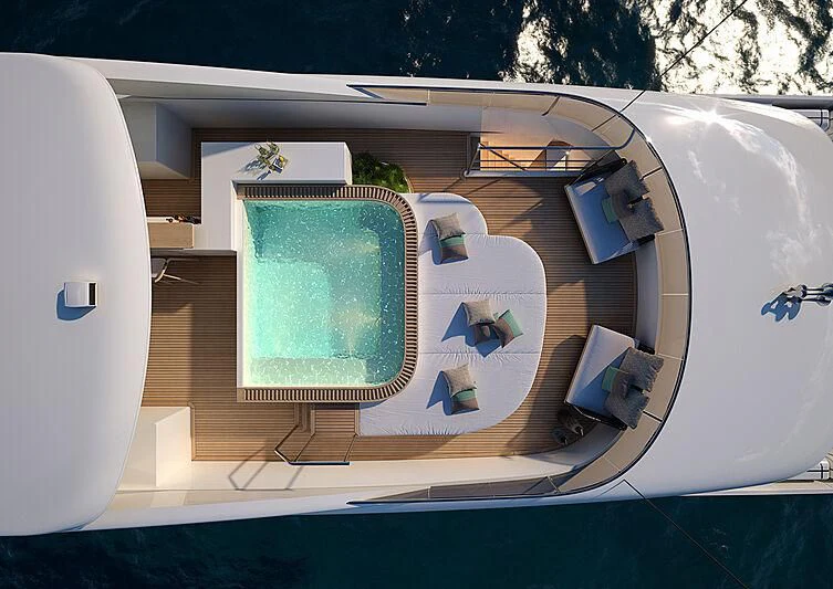 a white rectangular object with green objects on it aboard IRIS BLUE Yacht for Sale