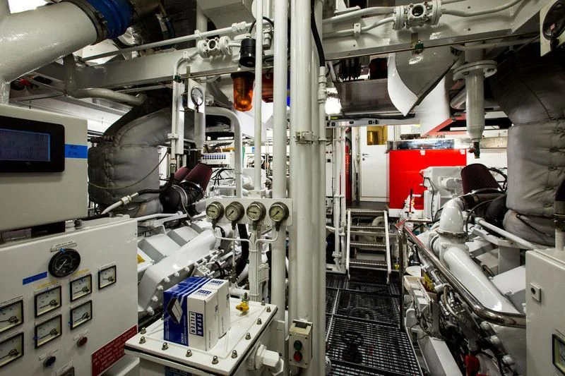 a room with machinery aboard HARMONY Yacht for Sale