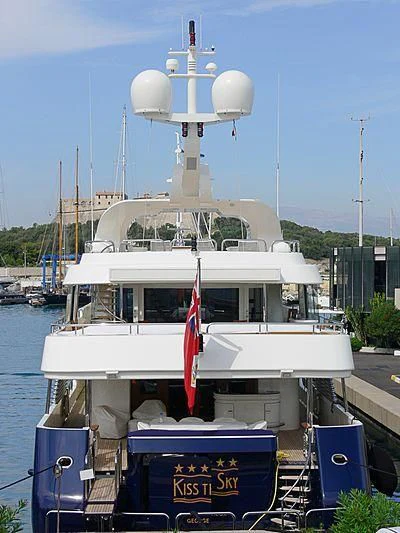 a boat with a large white ship aboard HARMONY Yacht for Sale