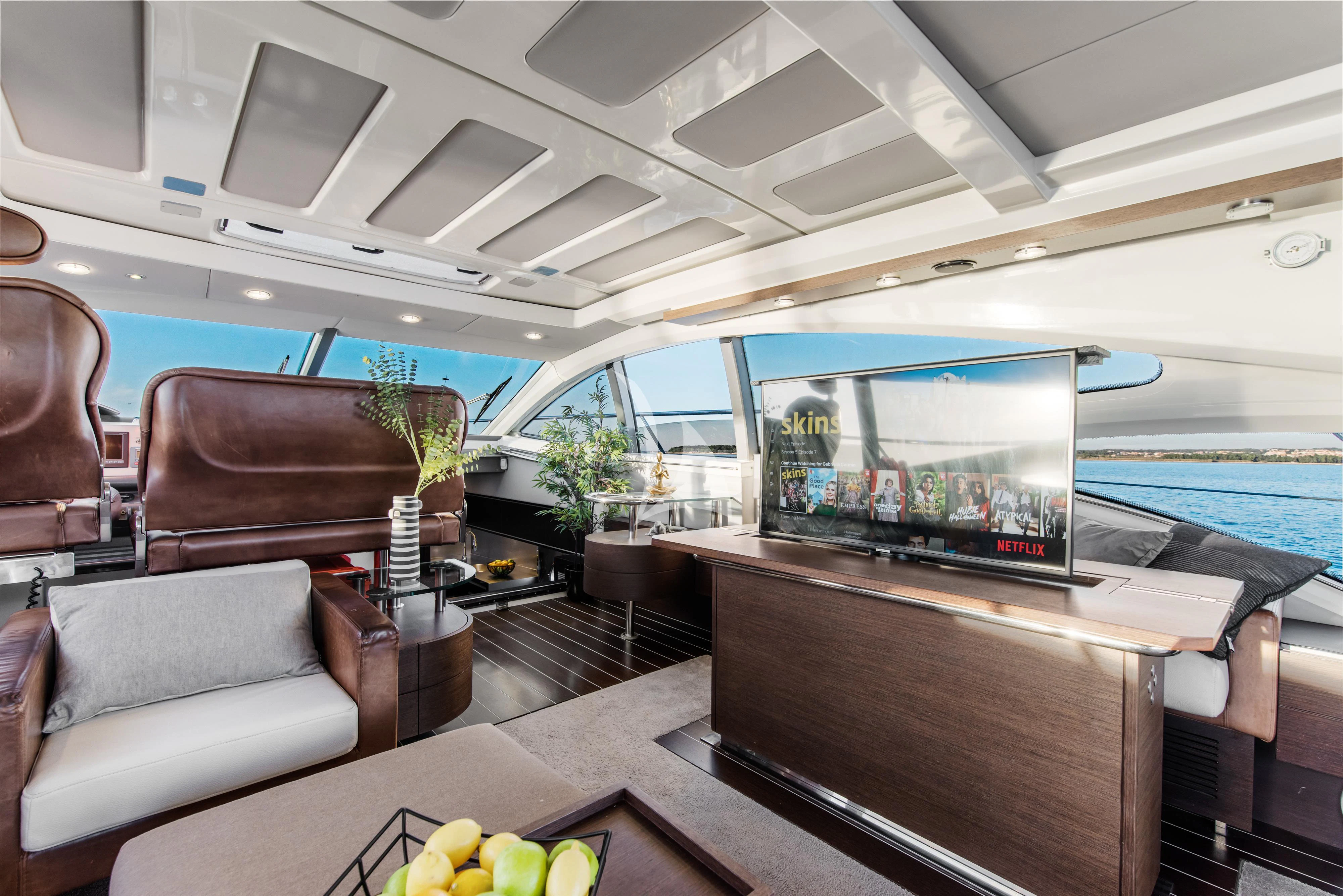 inside of a boat aboard FALCH Yacht for Charter