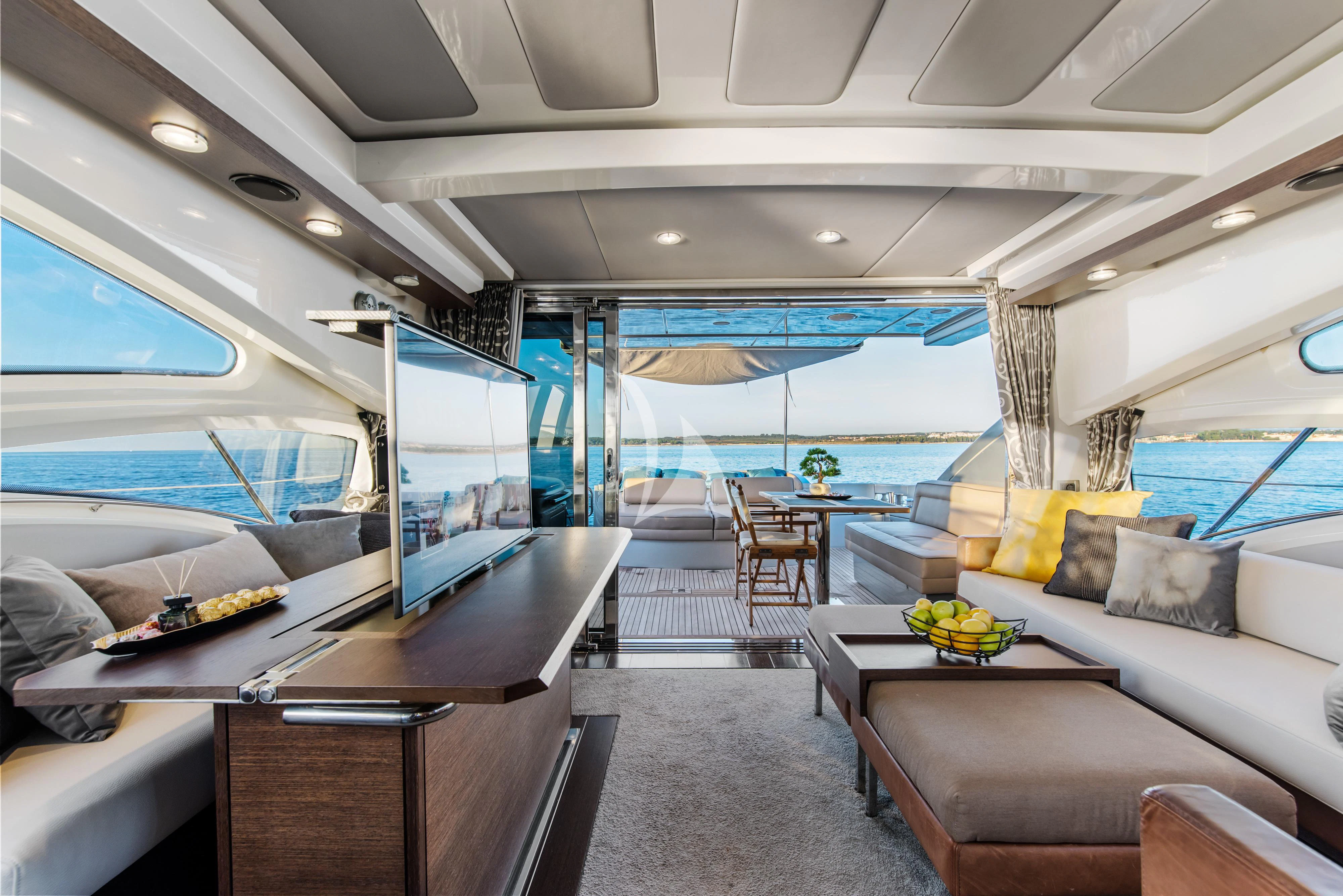inside of a boat aboard FALCH Yacht for Charter