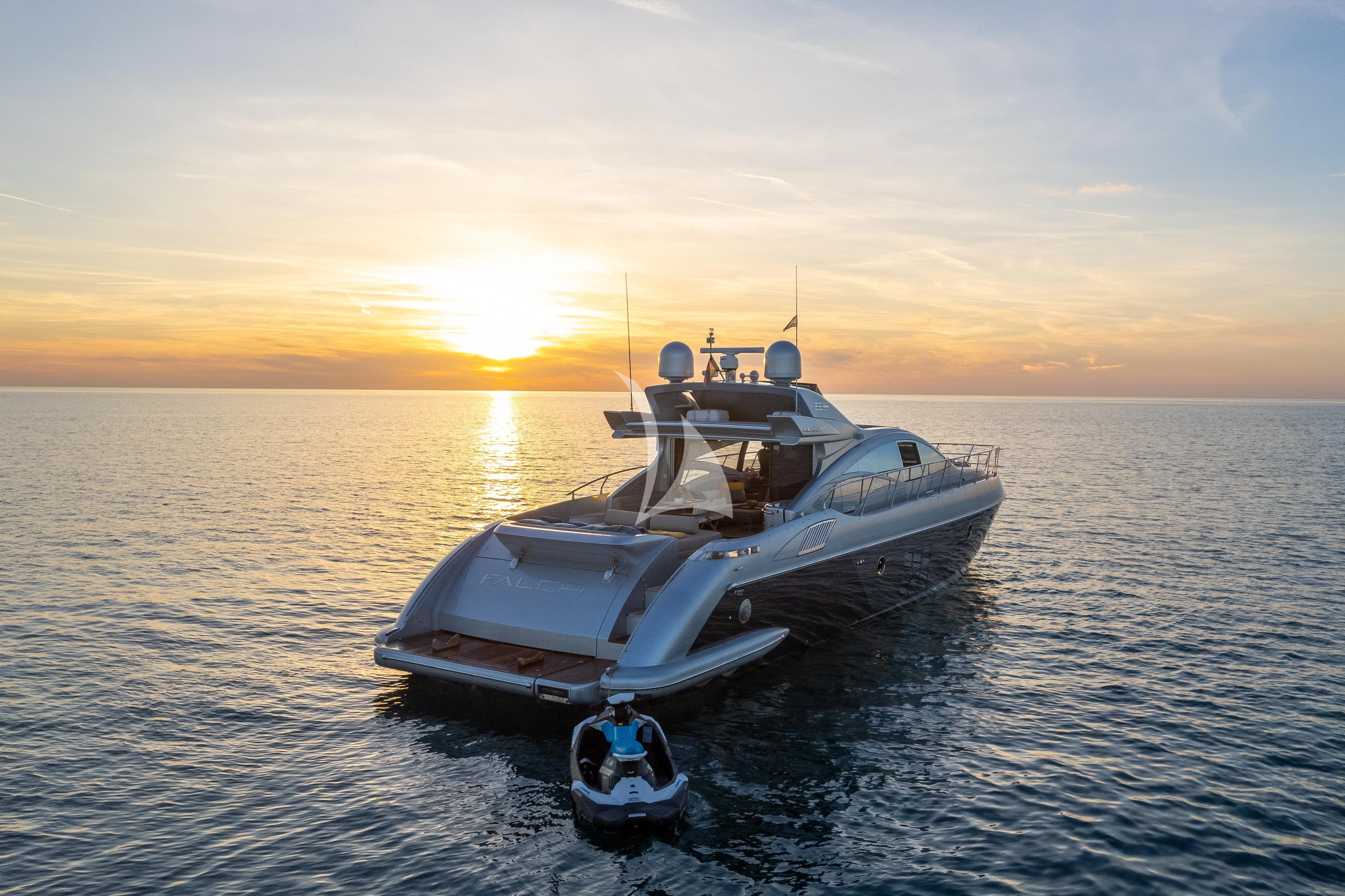 a boat in the water aboard FALCH Yacht for Charter