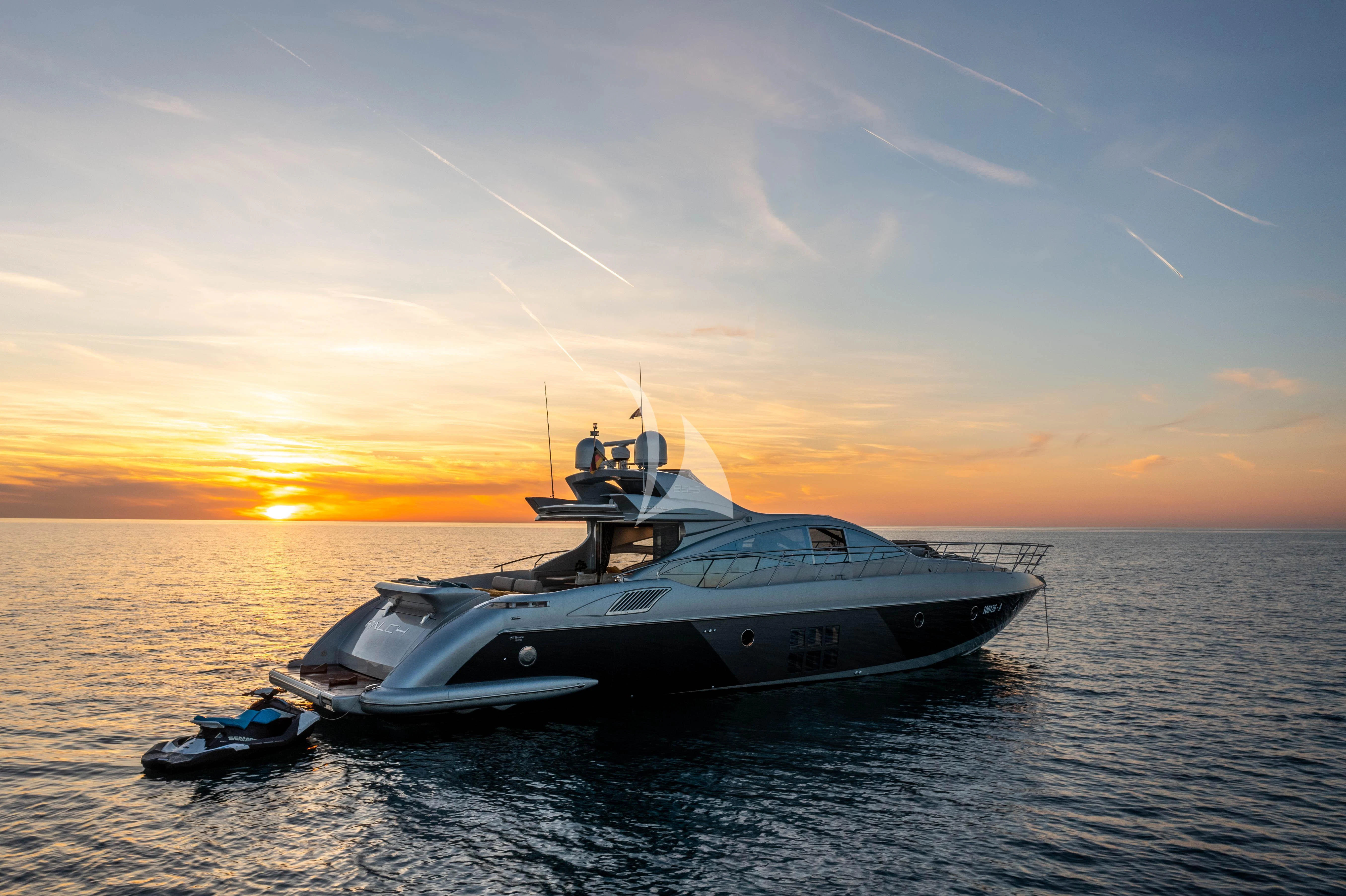 a boat on the water aboard FALCH Yacht for Charter