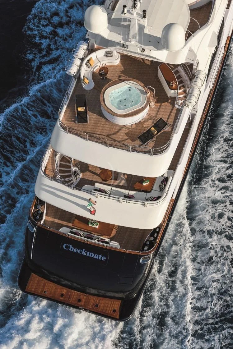 a space ship on a surface aboard CHECKMATE Yacht for Charter