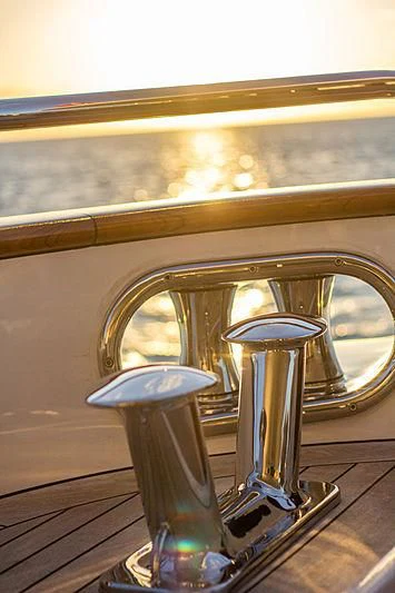 a couple of glasses on a table aboard CHECKMATE Yacht for Charter