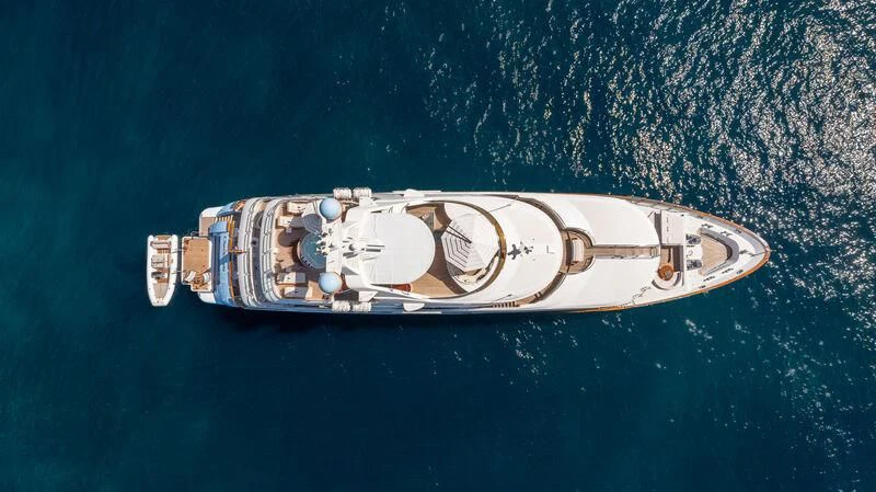 a gold and silver ship aboard CHECKMATE Yacht for Charter