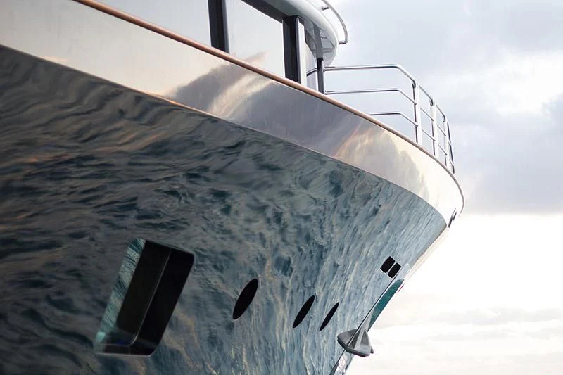 a large ship in the water aboard CHECKMATE Yacht for Charter