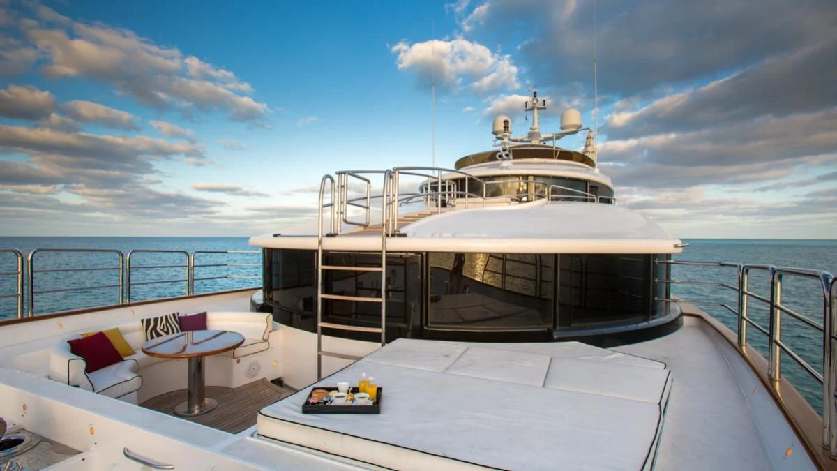 a boat on a body of water aboard CHECKMATE Yacht for Charter