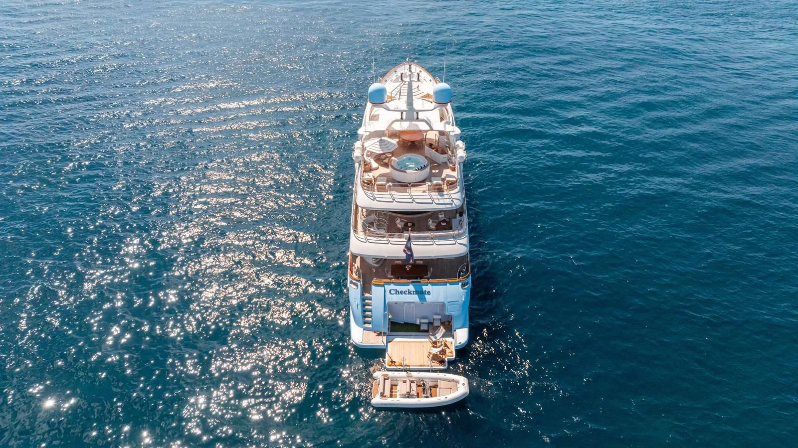 a satellite in the water aboard CHECKMATE Yacht for Charter