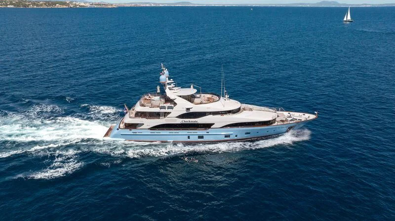 a boat in the water aboard CHECKMATE Yacht for Charter