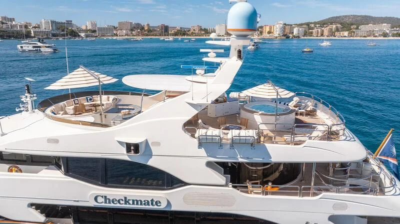 a boat in the water aboard CHECKMATE Yacht for Charter