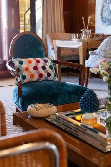 a table with a bowl and a plate with food on it aboard CHECKMATE Yacht for Charter