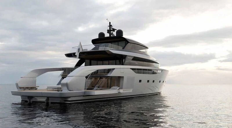 a white boat in the water aboard SANLORENZO SX100/119 Yacht for Sale