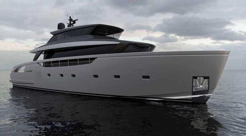 a white yacht on the water aboard SANLORENZO SX100/119 Yacht for Sale