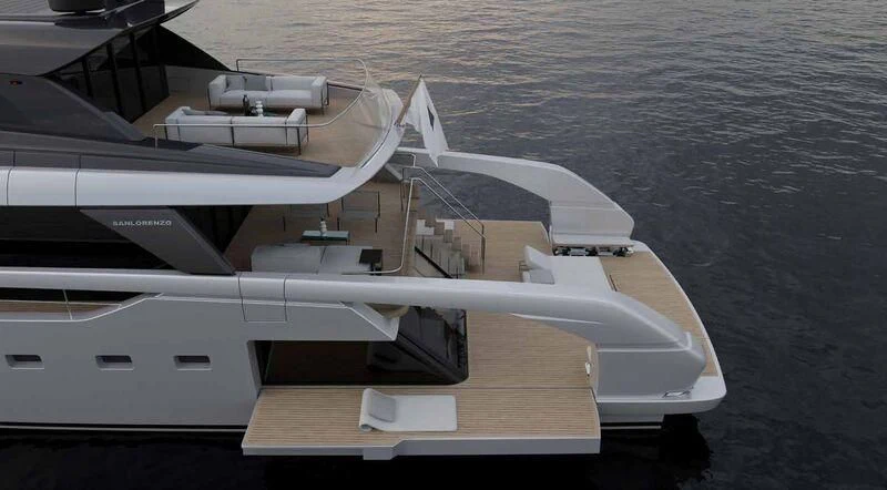 a boat on the water aboard SANLORENZO SX100/119 Yacht for Sale