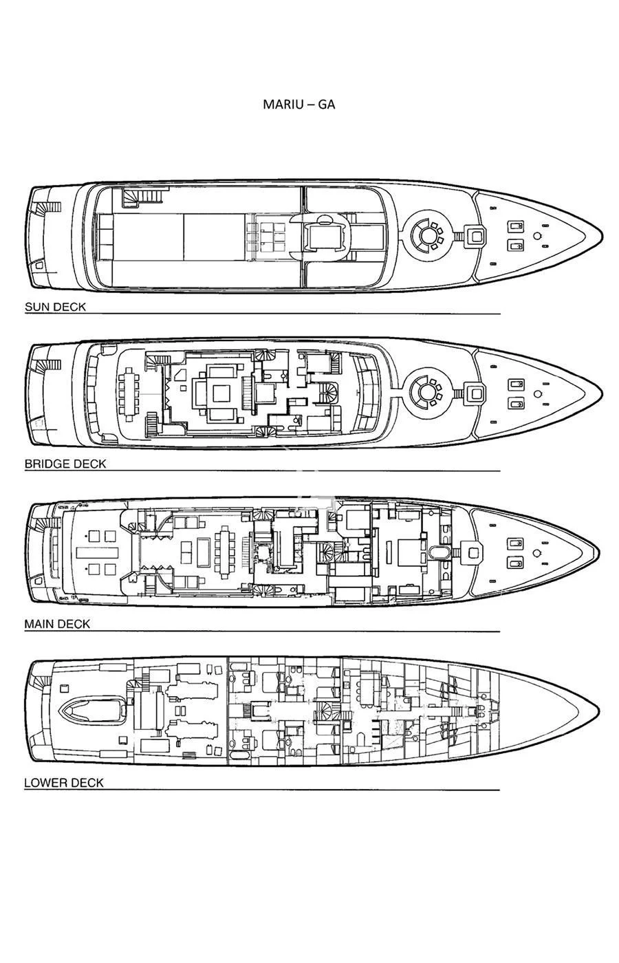 diagram aboard MARIU Yacht for Sale