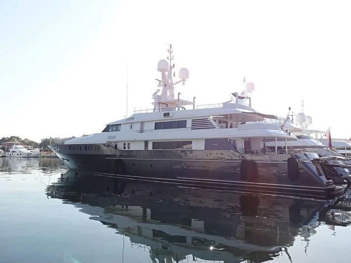 a large white ship aboard MARIU Yacht for Sale