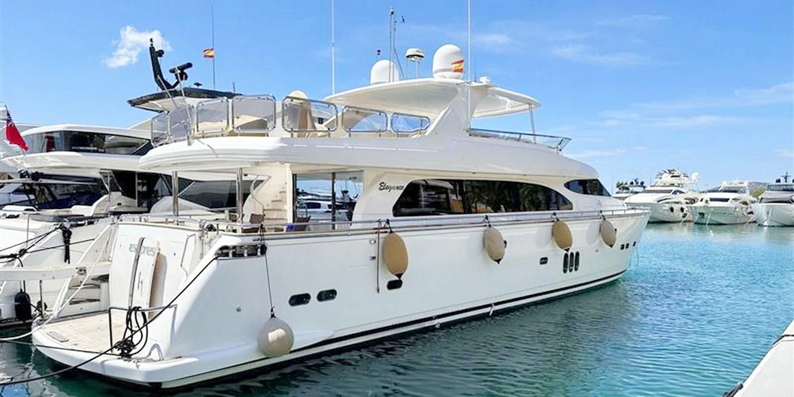 a white yacht in the water aboard ESPRESSO Yacht for Sale