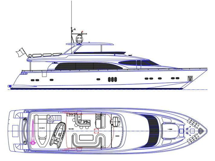 diagram, engineering drawing aboard ESPRESSO Yacht for Sale
