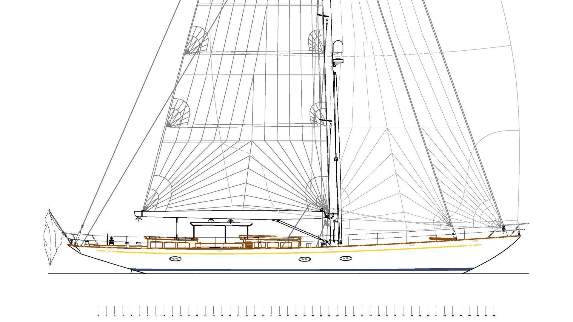 diagram, engineering drawing aboard JOAL Yacht for Sale