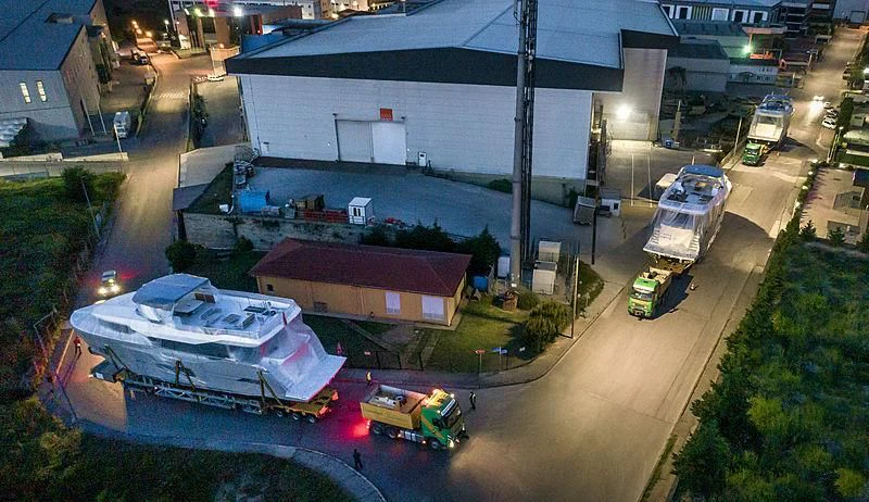 a group of emergency vehicles in a flooded area aboard BADE Yacht for Sale