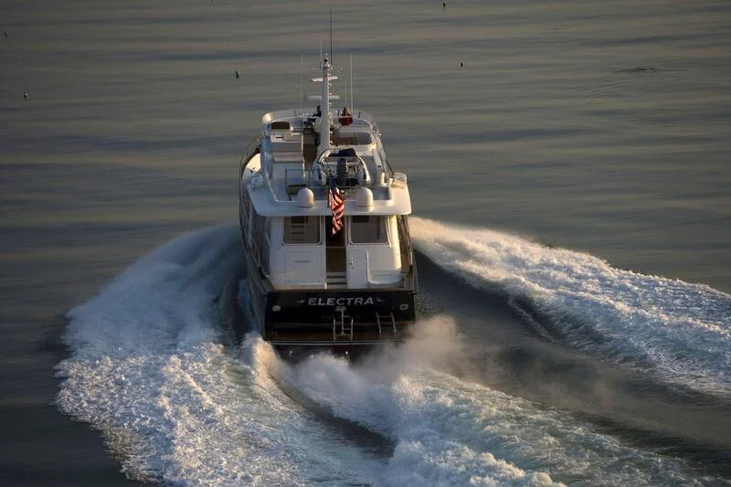 a boat on the water aboard ELECTRA Yacht for Sale