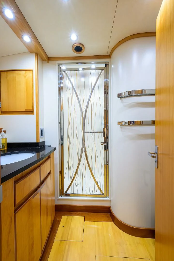 a shower unit in a kitchen aboard ELECTRA Yacht for Sale