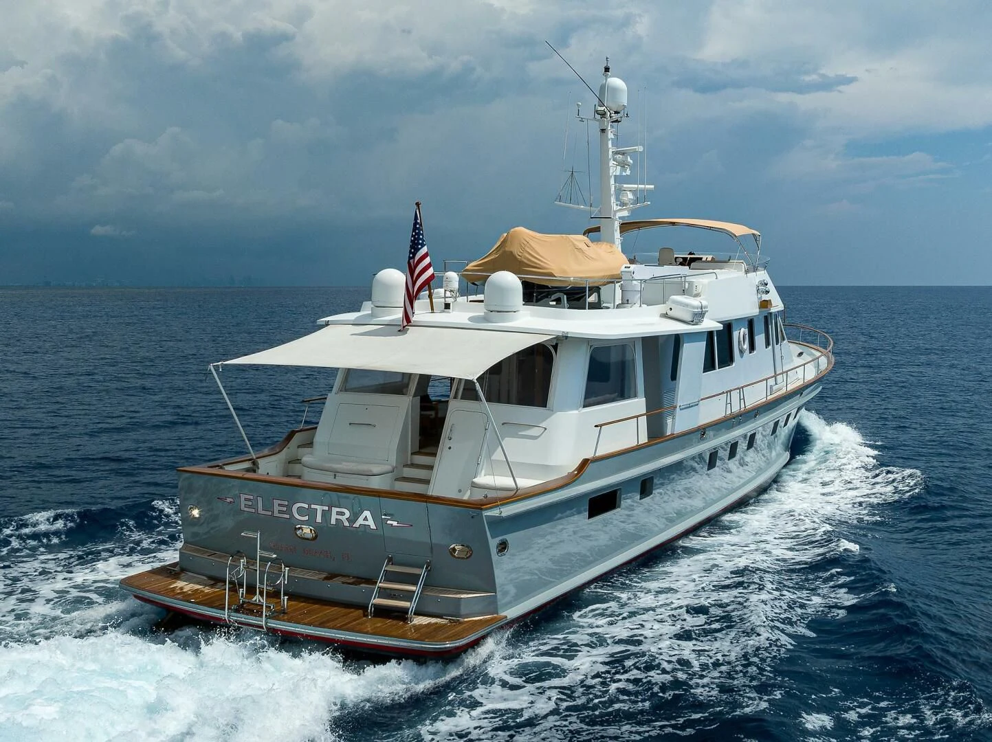 a boat on the water aboard ELECTRA Yacht for Sale