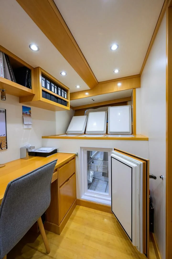 a room with a desk and a chair aboard ELECTRA Yacht for Sale