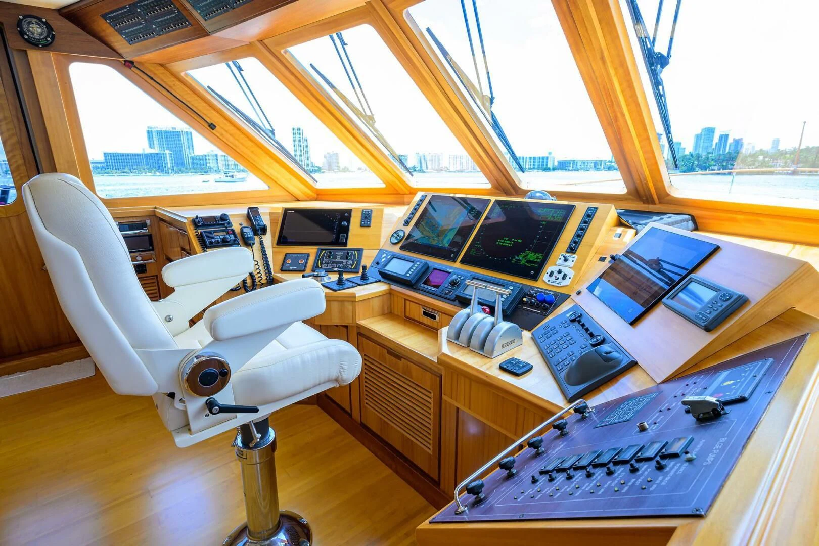a room with a desk and computer aboard ELECTRA Yacht for Sale