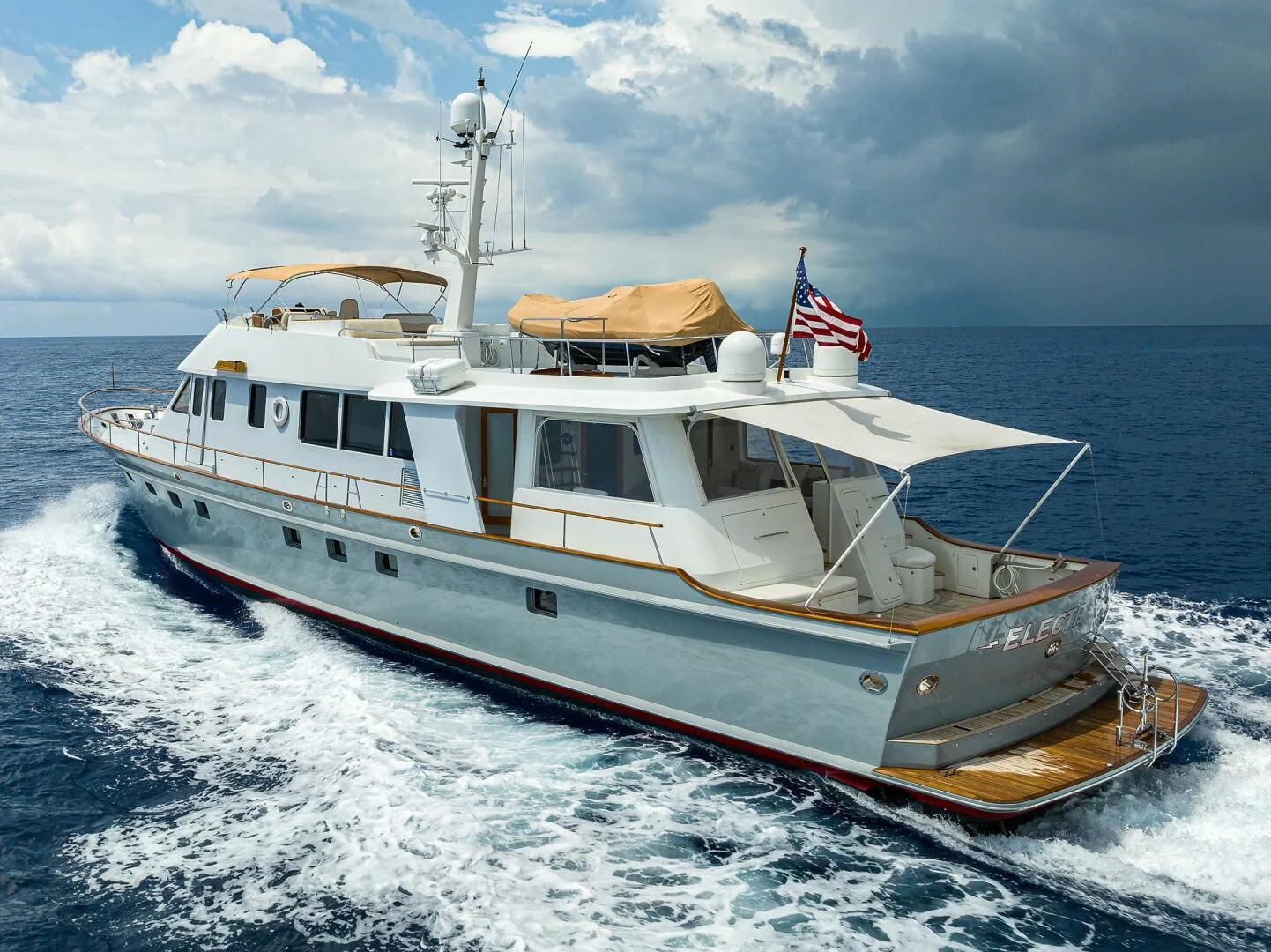 a boat on the water aboard ELECTRA Yacht for Sale