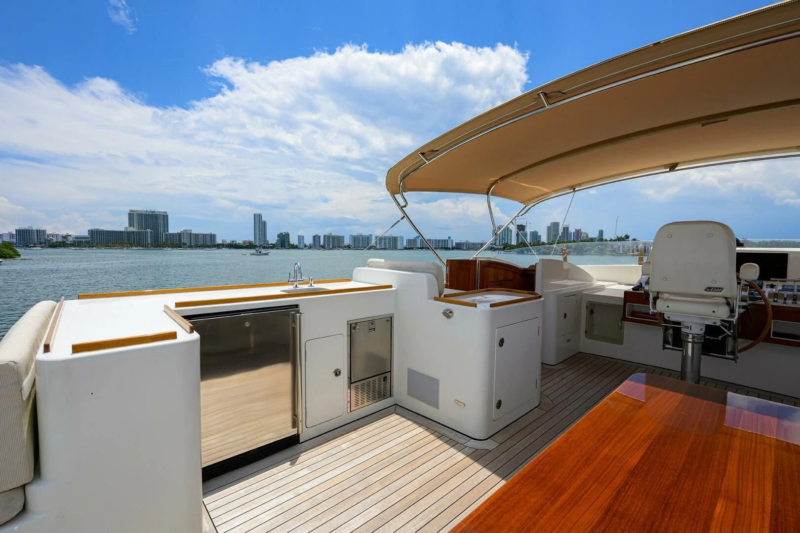 a boat on a deck aboard ELECTRA Yacht for Sale