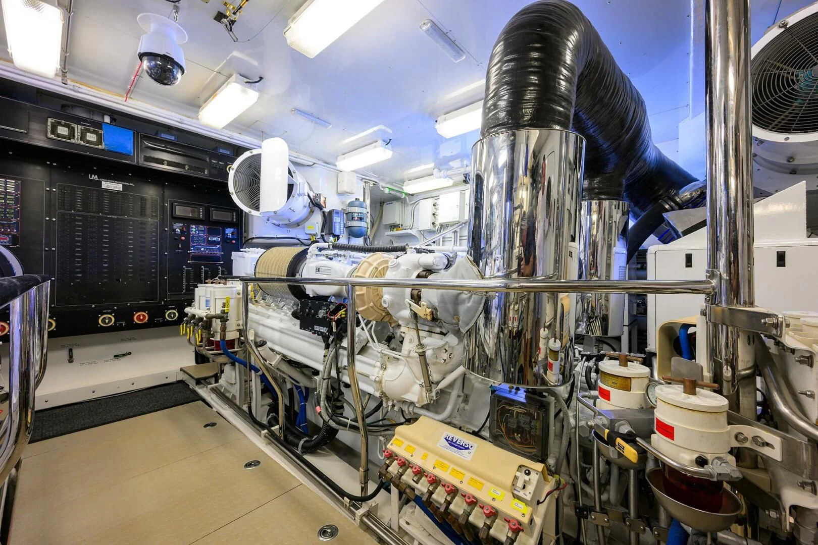 a large factory machinery aboard ELECTRA Yacht for Sale