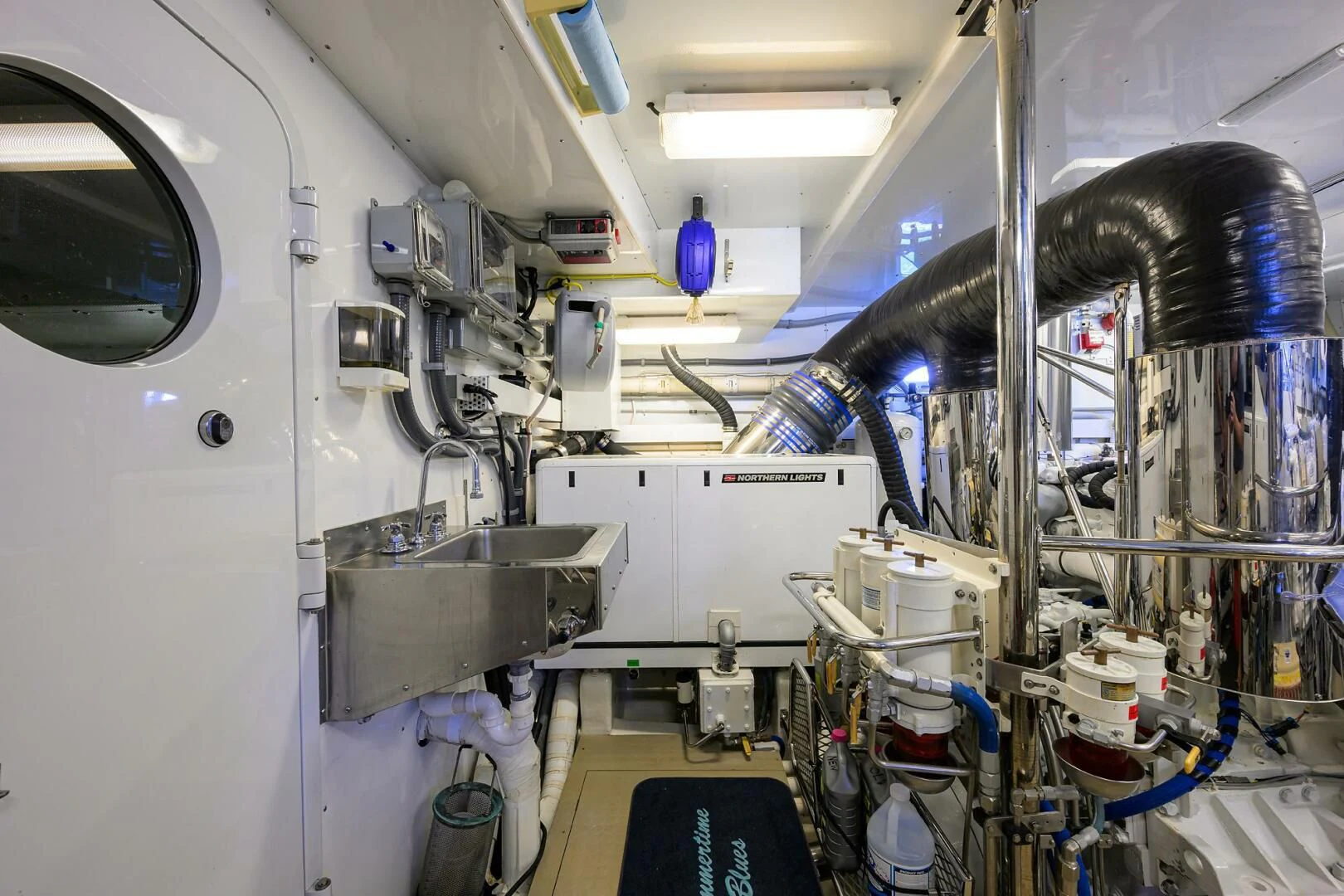 a large machine in a room aboard ELECTRA Yacht for Sale