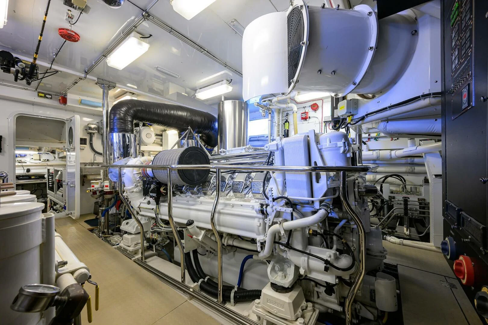 a large factory machinery aboard ELECTRA Yacht for Sale