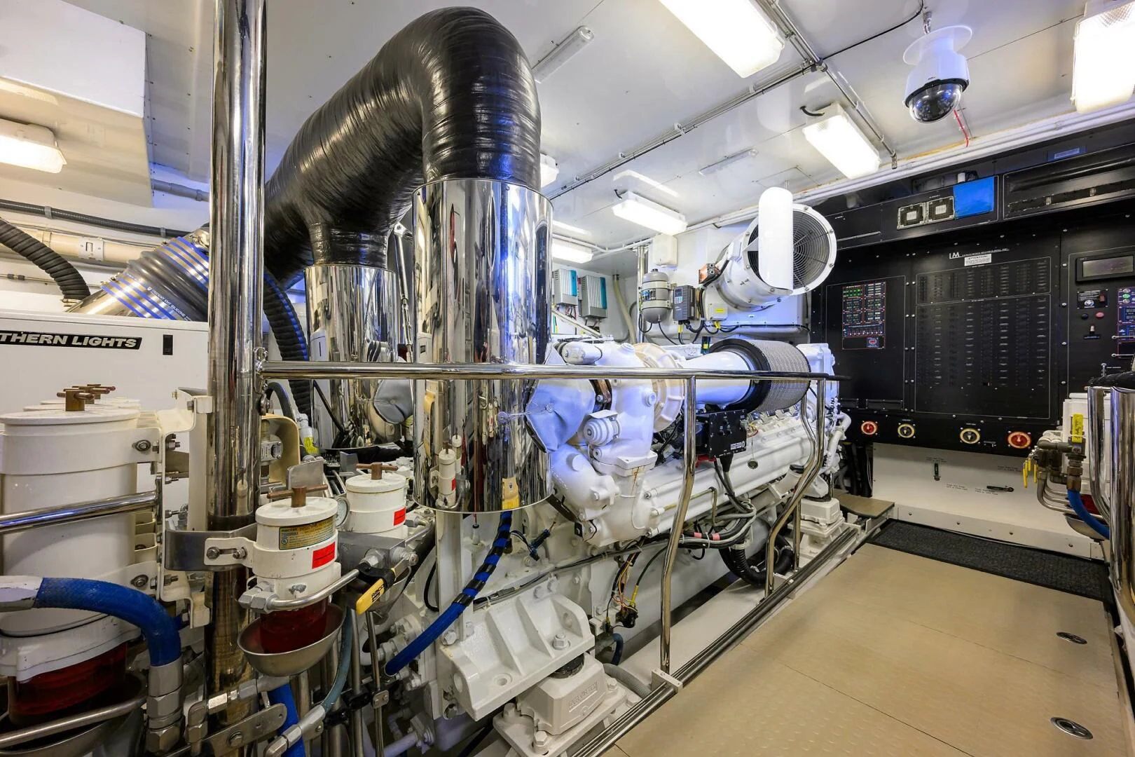 a large factory machinery aboard ELECTRA Yacht for Sale