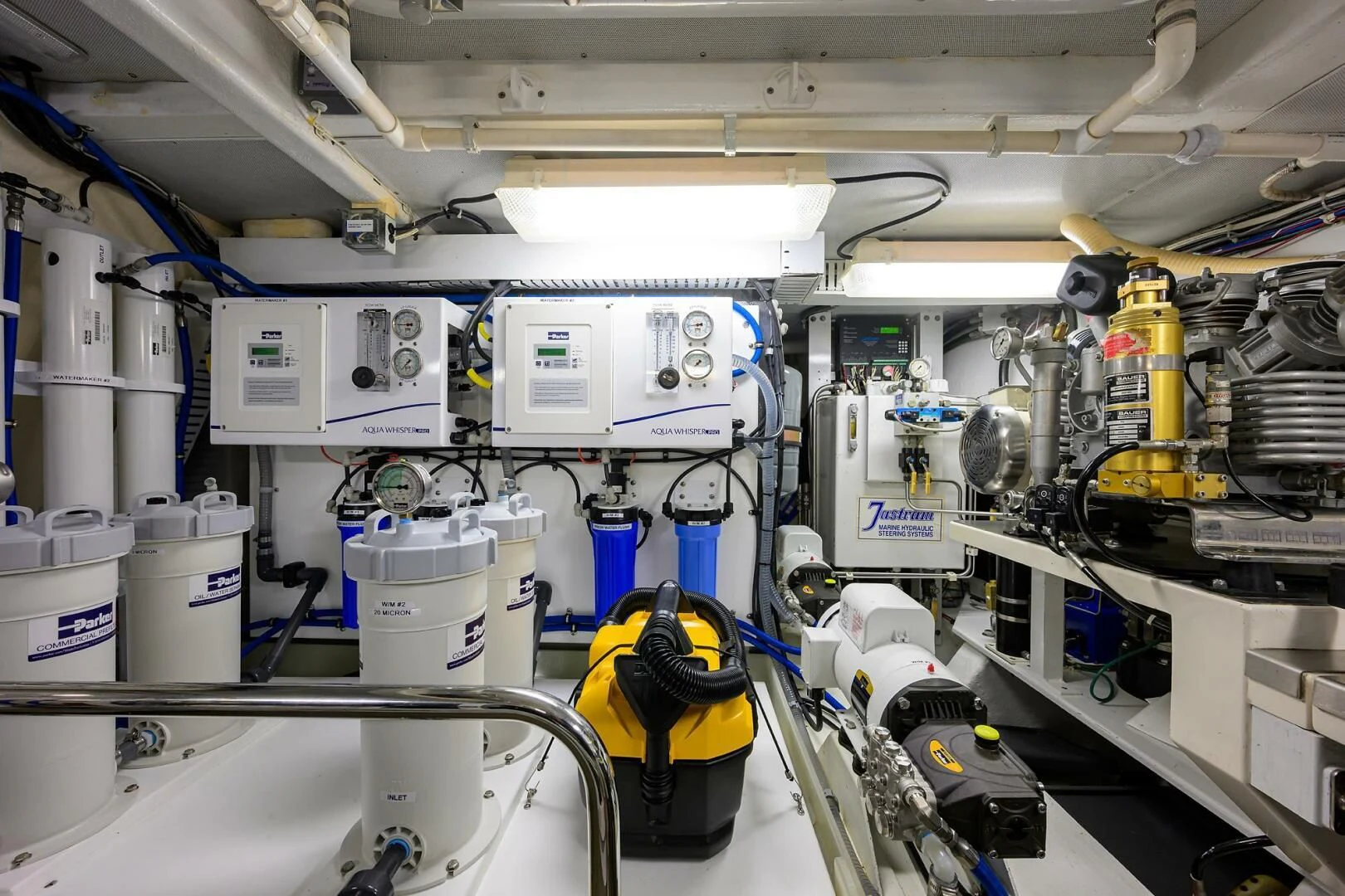 a room with machinery aboard ELECTRA Yacht for Sale