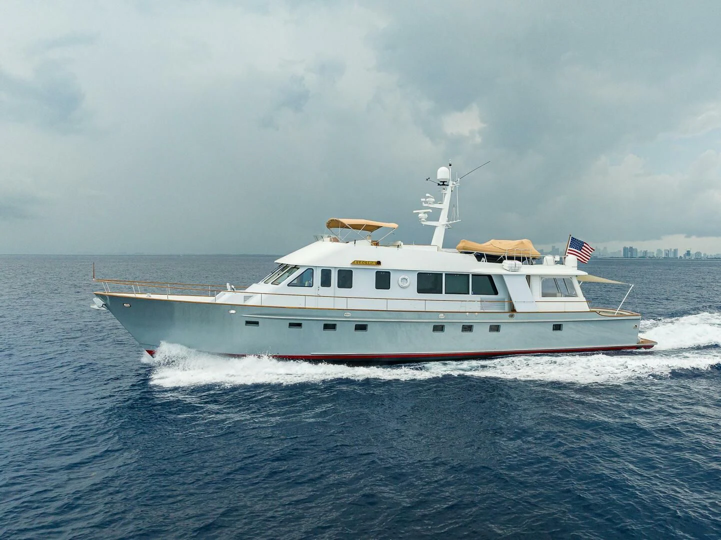 a boat on the water aboard ELECTRA Yacht for Sale