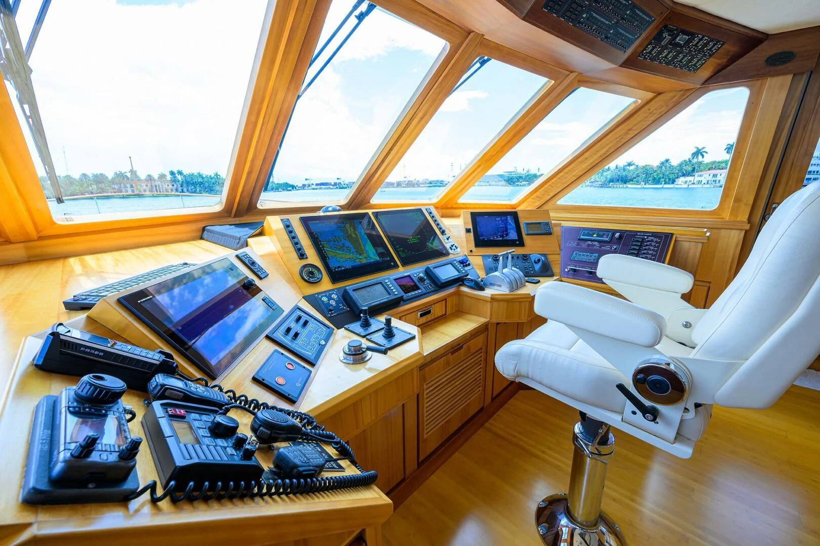 a plane with many electronics aboard ELECTRA Yacht for Sale