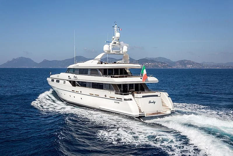 a boat on the water aboard THEOLINA Yacht for Sale