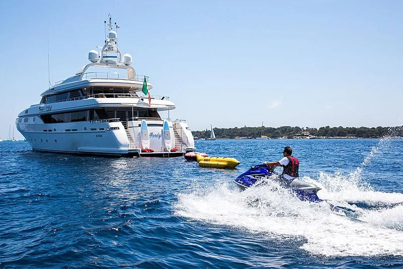 a person on a jet ski aboard THEOLINA Yacht for Sale