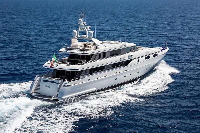 a ship on the water aboard THEOLINA Yacht for Sale
